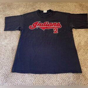 Vintage Y2K‎ Einar Diaz Cleveland Indians Jersey T Shirt Blue Mens Large 2000